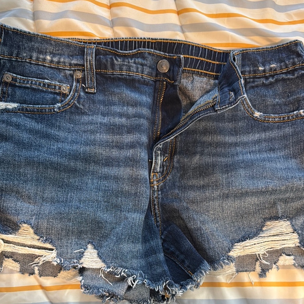 Aerie Denim Distressed Women Shorts